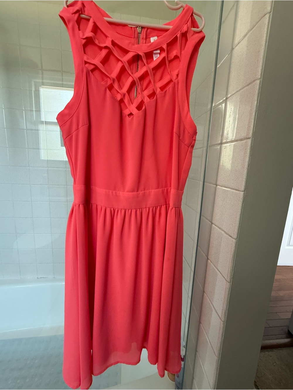 Coral Sleeveless Dress